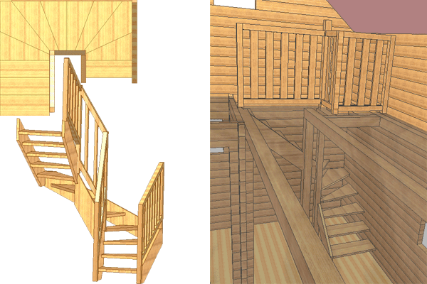 Dizajn stepenica, krovova i drugih sastavnih delova brvnare